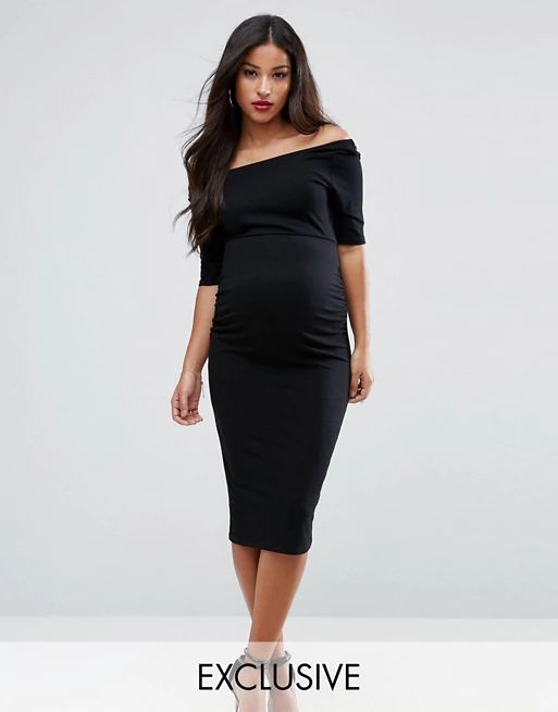 ASOS Maternity Bardot Dress With Half Sleeve | ASOS US