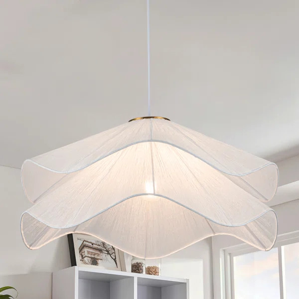 1-Light White Fabric Chandelier | Wayfair North America