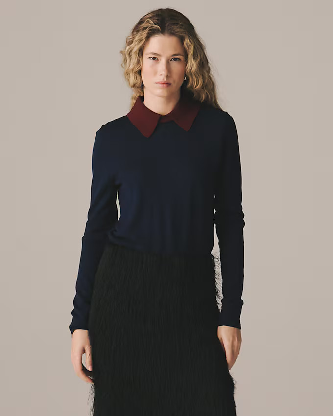 Carolyn collared sweater in merino wool | J. Crew US