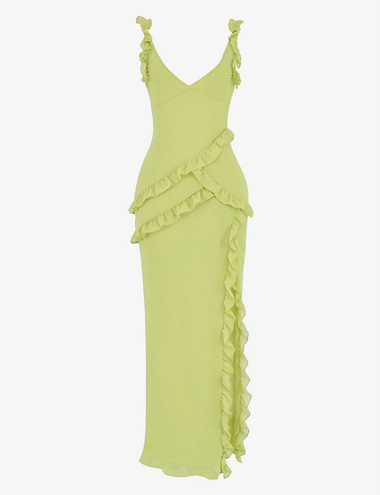 Pixie ruffled mesh maxi dress | Selfridges