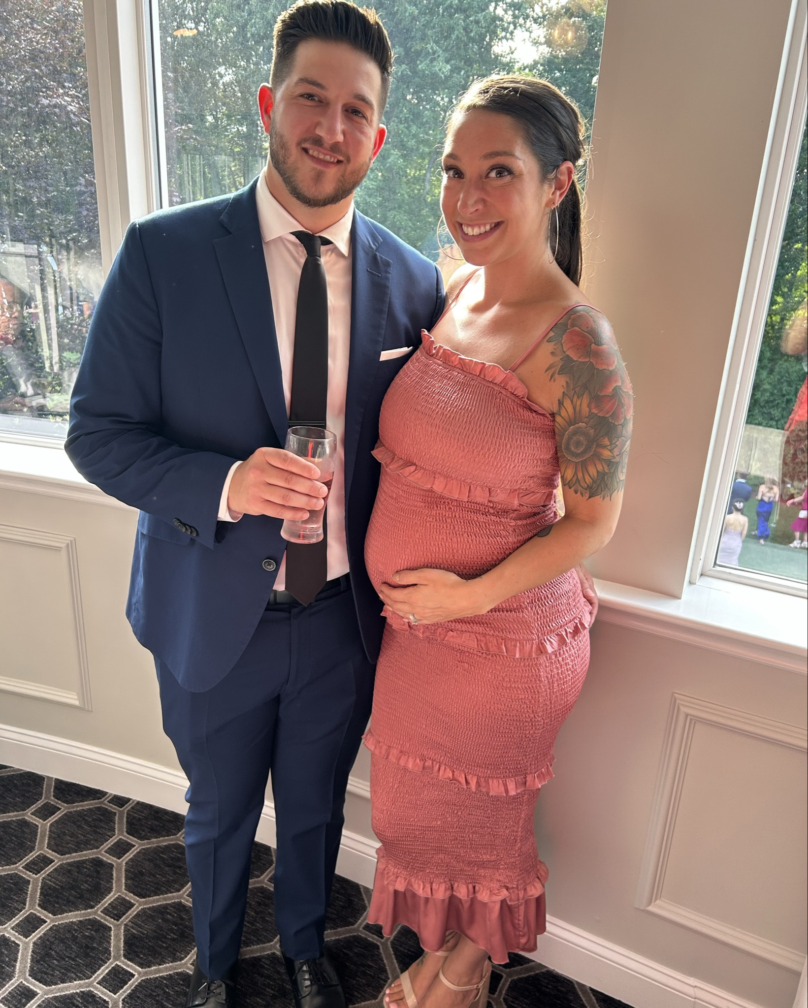 This maternity dress is super flattering. Stretchy and so comfortable to fit you during any stage of pregnancy! 🤰🏻✨

I’m wearing a Small!