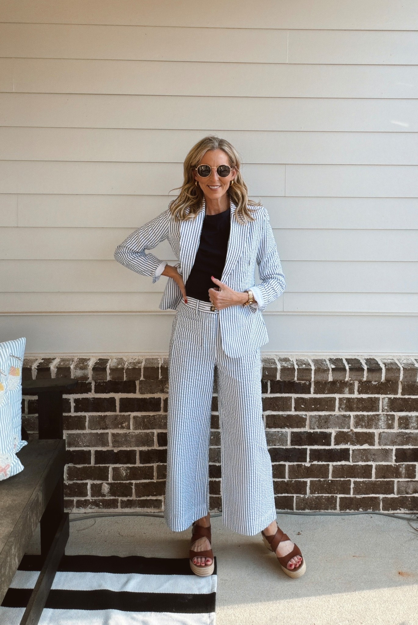 It looks like J.Crew, but no one would guess this is Walmart. This seersucker blazer and matching wide-leg pants are both under $40 and the fit is unreal. Tailored. Polished. Classic. The kind of set you’d see styled in a J.Crew window and immediately assume it’s $300+. But it’s Walmart. And it’s that good. Comment WALMART and I’ll send the link before this inevitably sells out 🤍

Structured blazer. Easy wide-leg pant. Lightweight seersucker that feels like spring. Size small in both and I would not change a thing.This is teacher workday. Spring meetings. Graduation. Brunch. Coastal vacation dinner. All of it.


#LTKgrwm #LTKootd #LTKmomlife