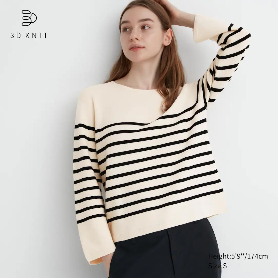 3D KNIT NAHTLOSER GESTREIFTER BAUMWOLLE PULLOVER | UNIQLO (DE)