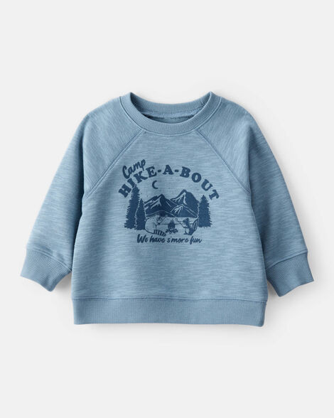 Baby Boy Camping French Terry Pullover Sweatshirt - Blue | Carter's Inc