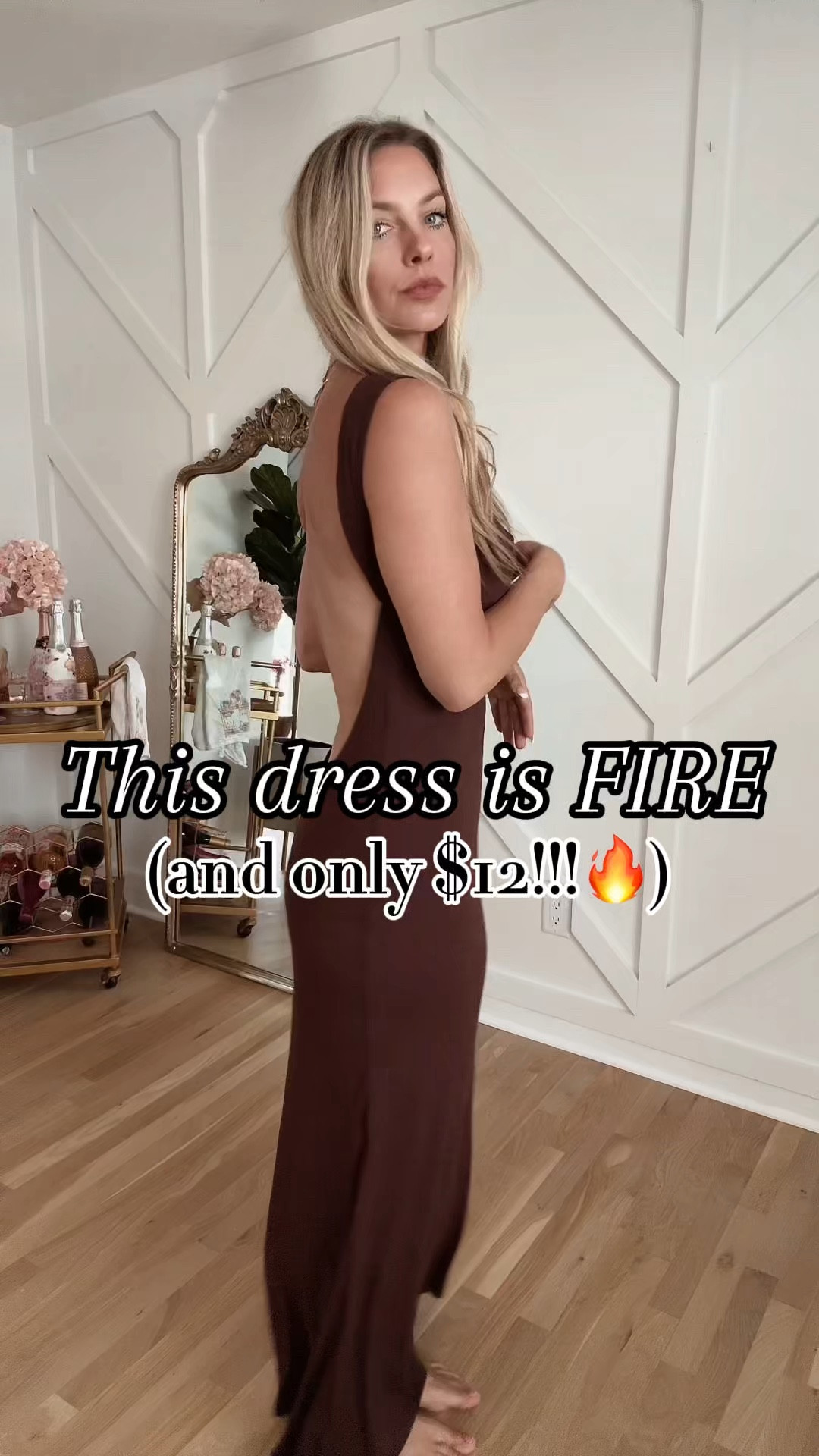 This dress is a stunner🤎
I’m wearing a medium.

Insta: bridgetkiene 

#LTKVideo #LTKParties #LTKSaleAlert