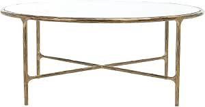 Safavieh Couture Home Collection Jessa Brass Metal/Tempered Glass Top Round Coffee Table (Fully A... | Amazon (US)