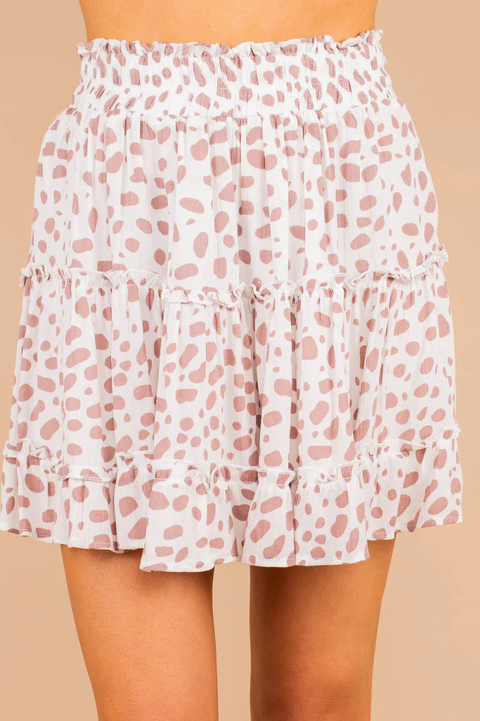 Show Me Devotion Off White Spotted Leopard Print Skirt | The Mint Julep Boutique