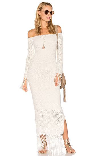 X REVOLVE Rose Dress | White Dress | White Long Sleeve Dress Long White Dress Fringe Crochet Dress | Revolve Clothing (Global)