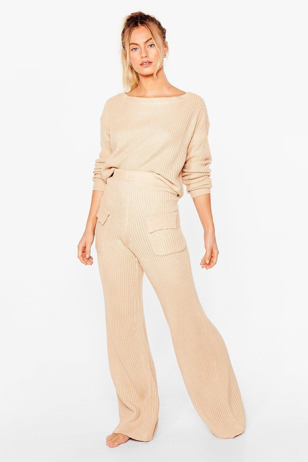 Womens A Hot Pocket of Conversation Knit Lounge Set - Oatmeal | NastyGal (US & CA)