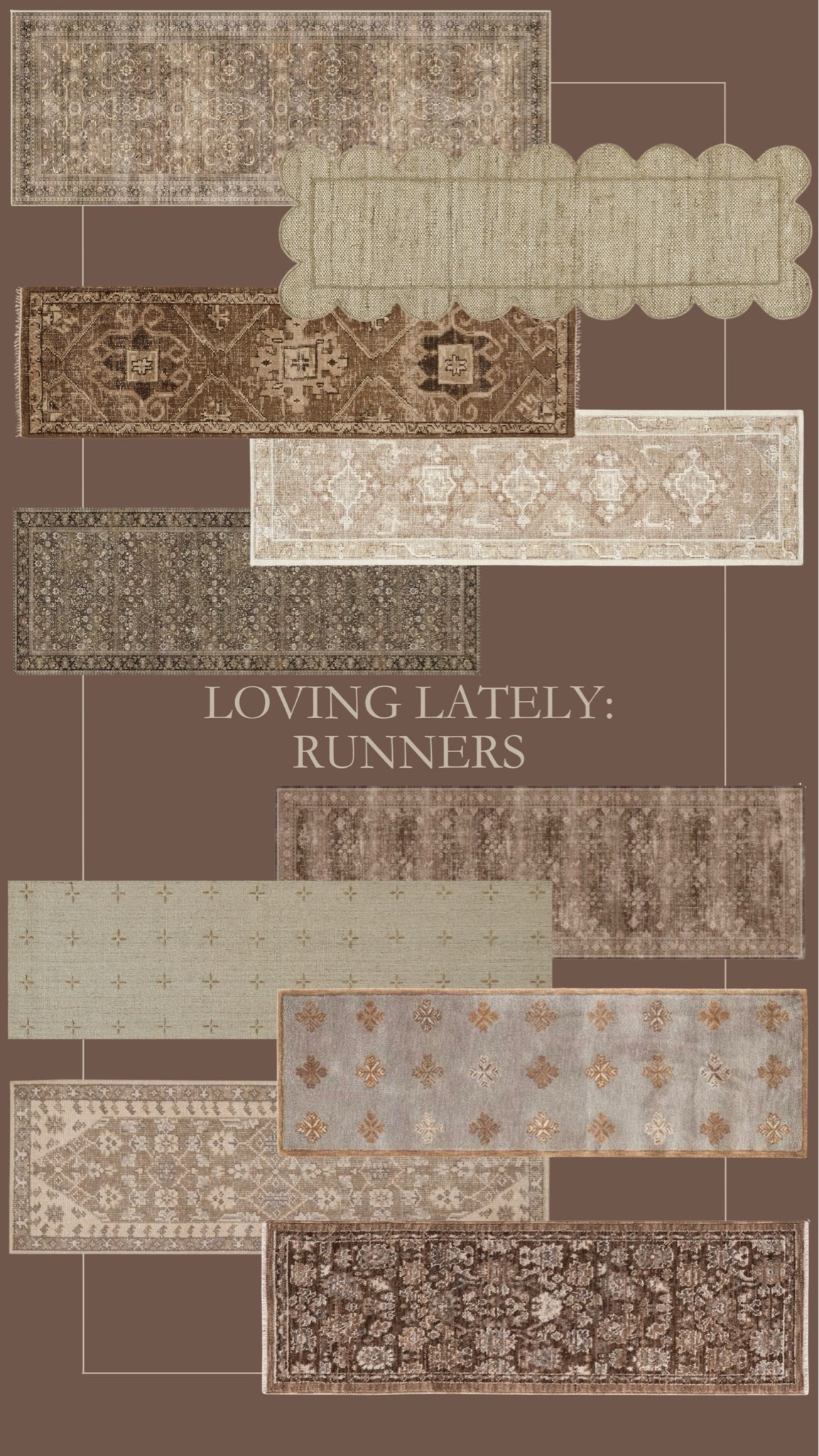 Absolutely loving these pretty runner rugs! I recently shared a new one we purchased, and found myself looking at all of these ones too. 🤎😍
