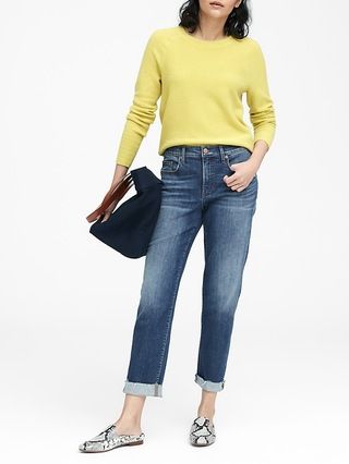 Mid-Rise Relaxed Straight Ankle Jean | Banana Republic US