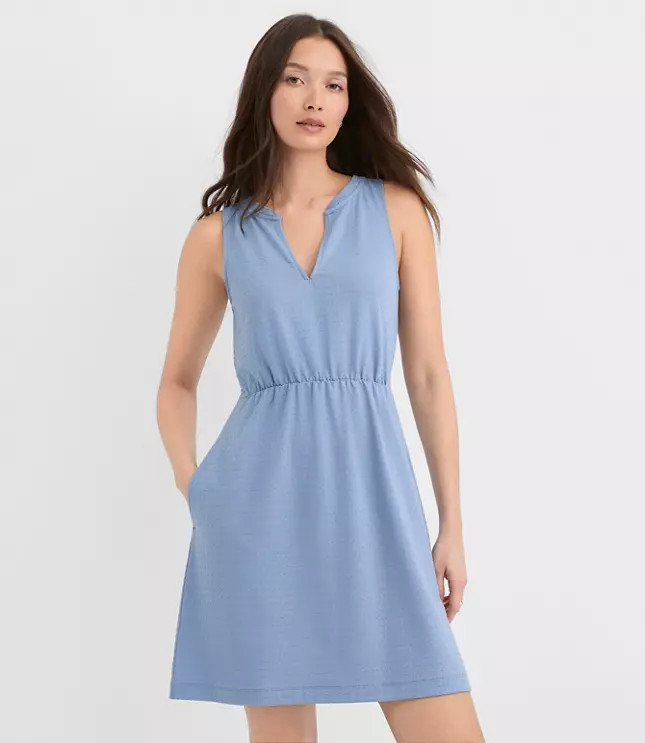 Dotted Jacquard Mini Pocket Dress | LOFT