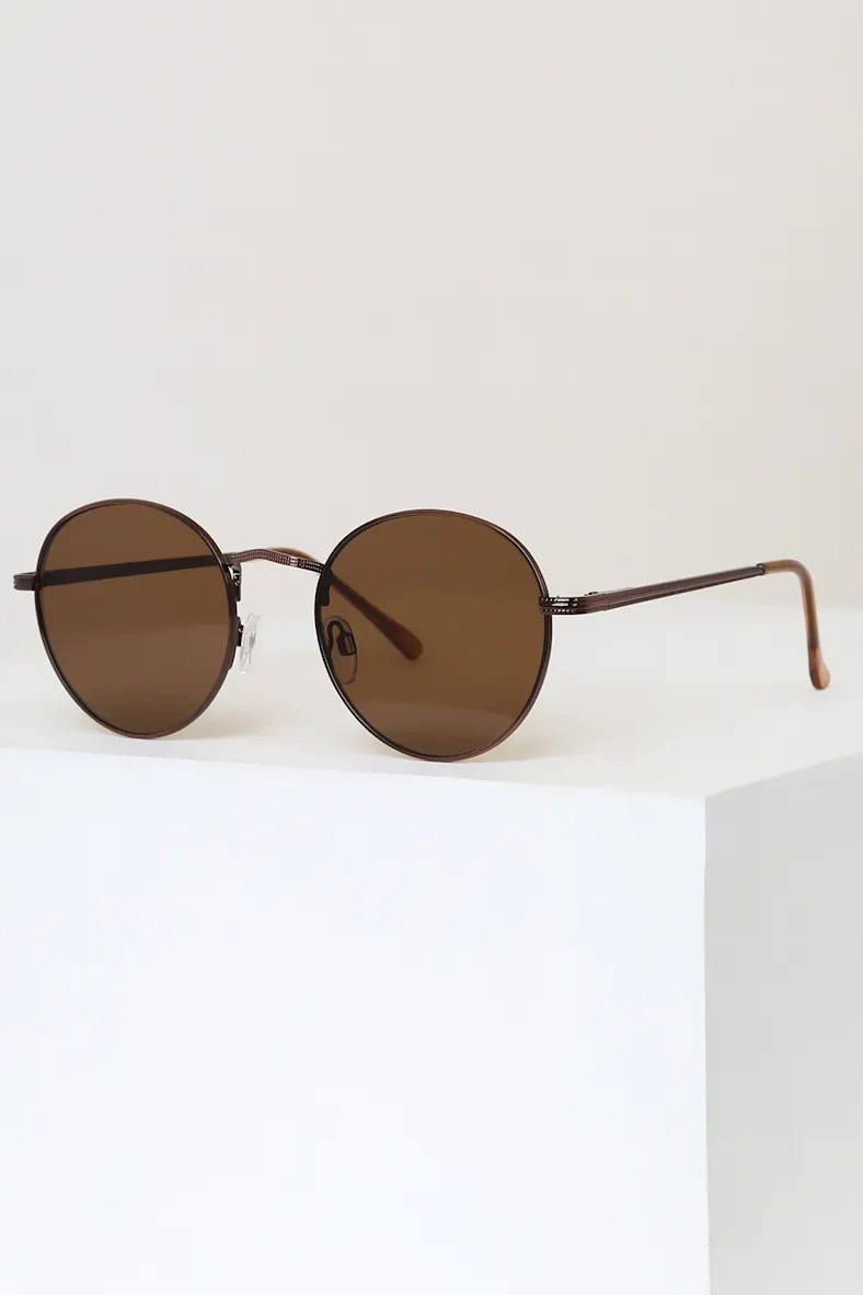 Agreed Bronze Round Sunglasses | Lulus
