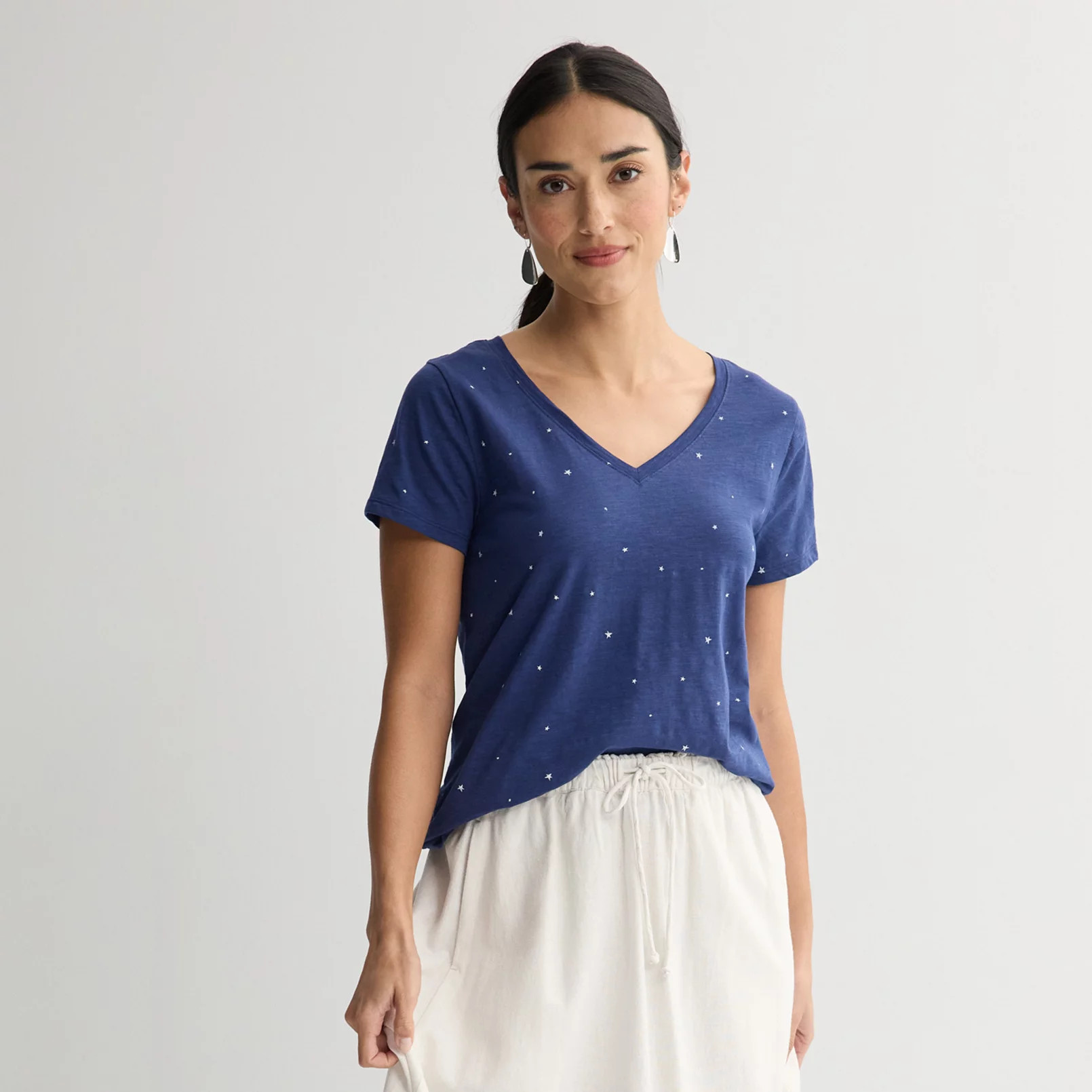 Petite Sonoma Goods For Life® Everyday Short Sleeve V-Neck Tee | Kohl's