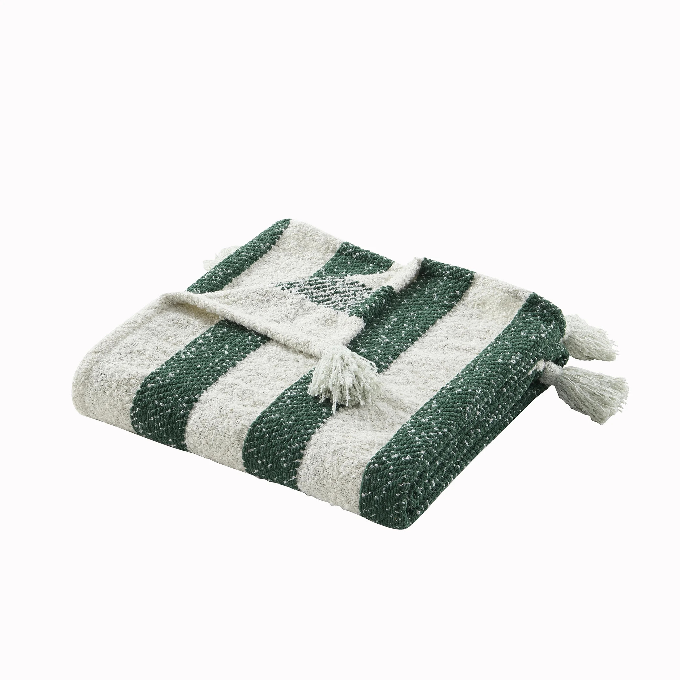Beautiful Thyme Green Chenille Striped Throw by Drew Barrymore, 50" x 60" - Walmart.com | Walmart (US)