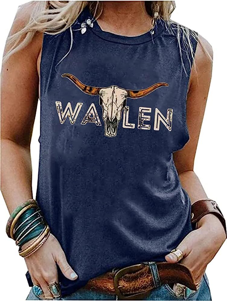 Western Country Music Tank Tops Women Vintage Graphic Cowgirl Shirt Summer Sleeveless Cowboy Rode... | Amazon (US)
