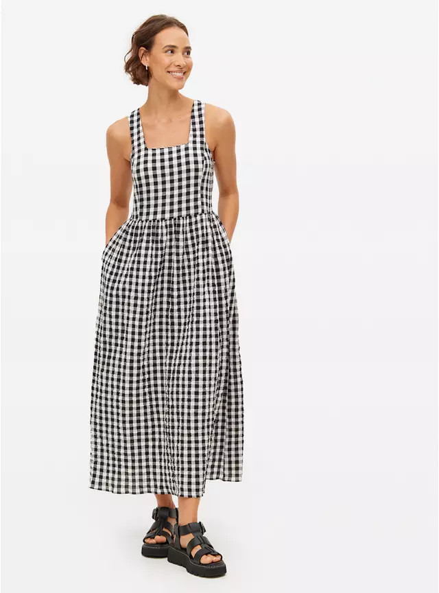 Gingham Printed Square Neck Midaxi Dress 14 | Tu Clothing