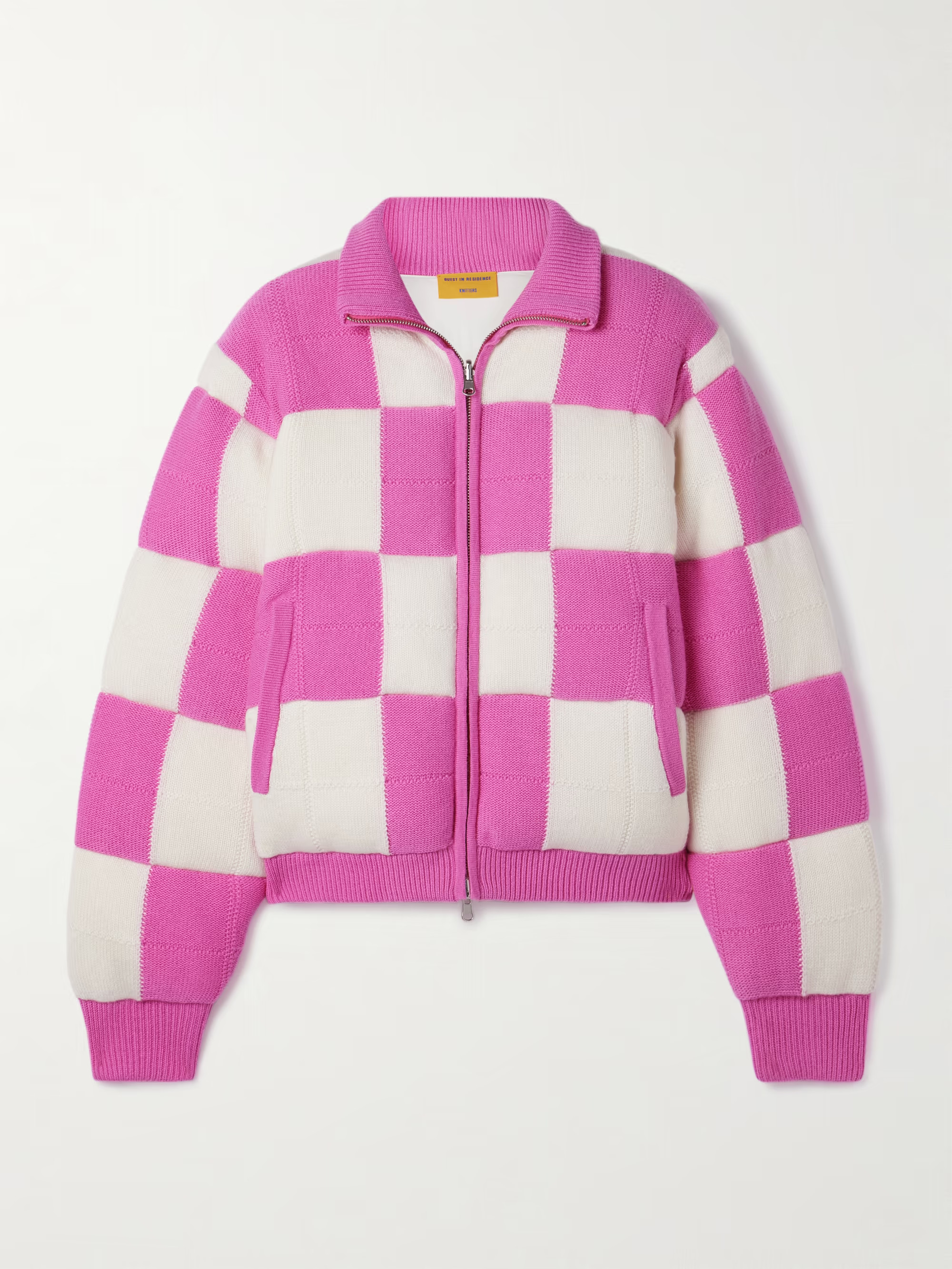Checked padded quilted wool and cashmere-blend jacket | NET-A-PORTER (US)