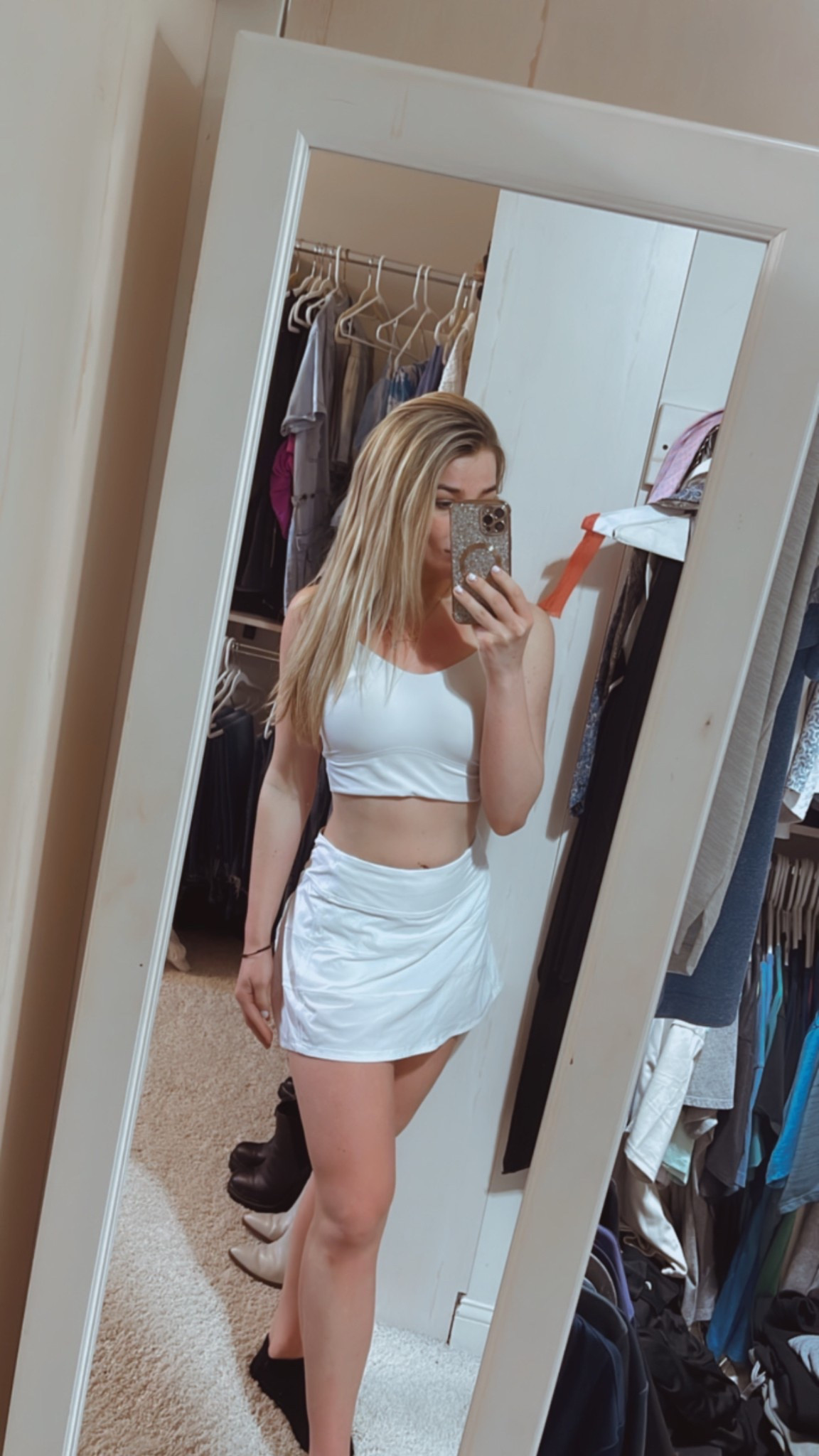 All White Golfer's Athletic Outfit Set✨
•
•
Lulu Lemon
    White sports bra
    Align Skirt

#LTKActive #LTKFindsUnder100 #LTKWorkwear