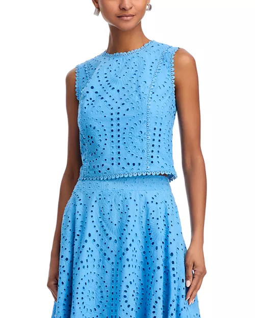 Eyelet Sleeveless Top - Exclusive | Bloomingdale's (AU)