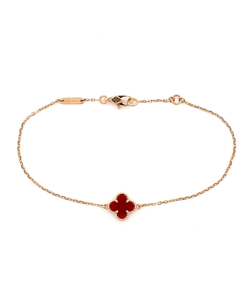 Pre-Owned Van Cleef & Arpels Sweet Alhambra Bracelet 18K Rose Gold and Carnelian | Bloomingdale's (US)