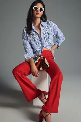 Maeve Ruffled Buttondown | Anthropologie (US)