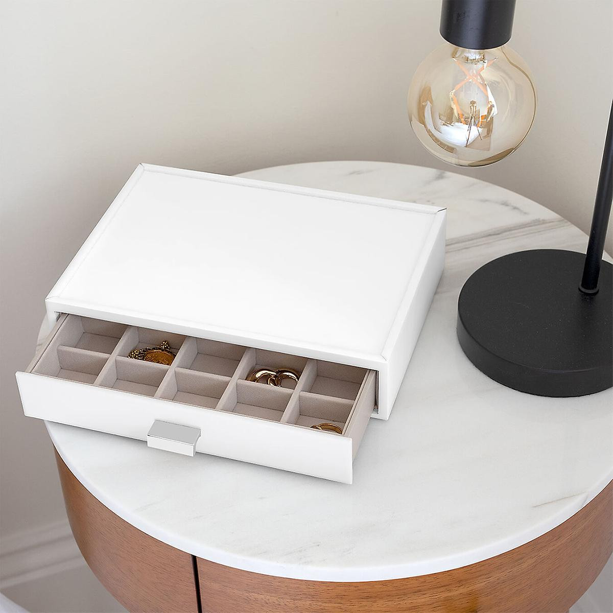 White Classic Stackers Premium Stackable Jewelry Box | The Container Store