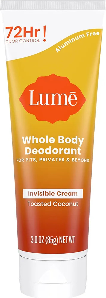 Lume Whole Body Deodorant - Invisible Cream Tube - 72 Hour Odor Control - Aluminum Free, Baking S... | Amazon (US)