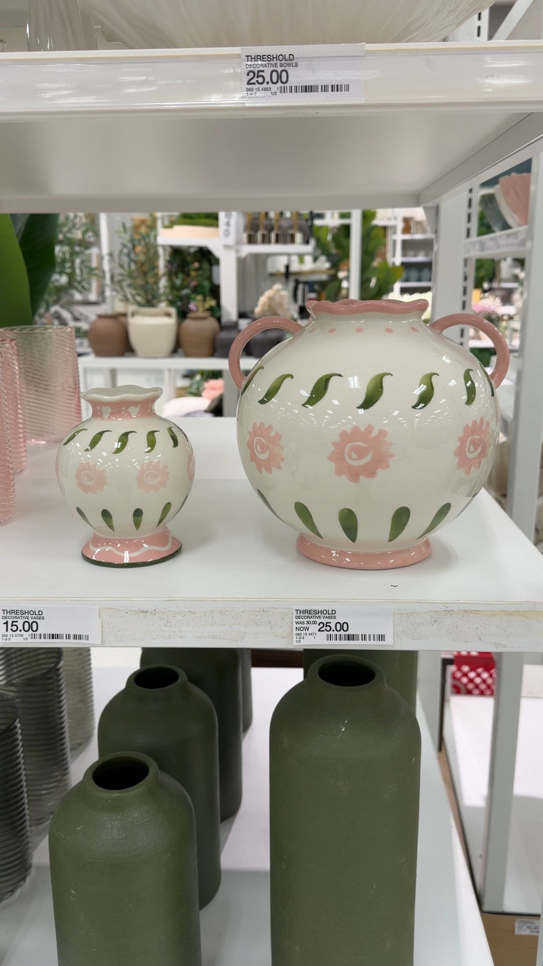 Cute new spring vases have entered the chat! 💬 🌸 This Painted Ceramic Bud Vase comes in two sizes (one larger + one smaller)—perfect for mixing and matching on shelves, nightstands, or a spring tablescape! 🌷 The pastel pink, white, and soft green tones feel feminine, fun, and a little whimsical, while still styling beautifully with neutrals. 🌿 Such an easy, affordable home decor refresh for the season. Linked these plus a few other charming spring vase finds! 💕 #SpringDecor #TargetFinds #AffordableHomeDecor 

#LTKSeasonal #LTKFindsUnder50 #LTKHome