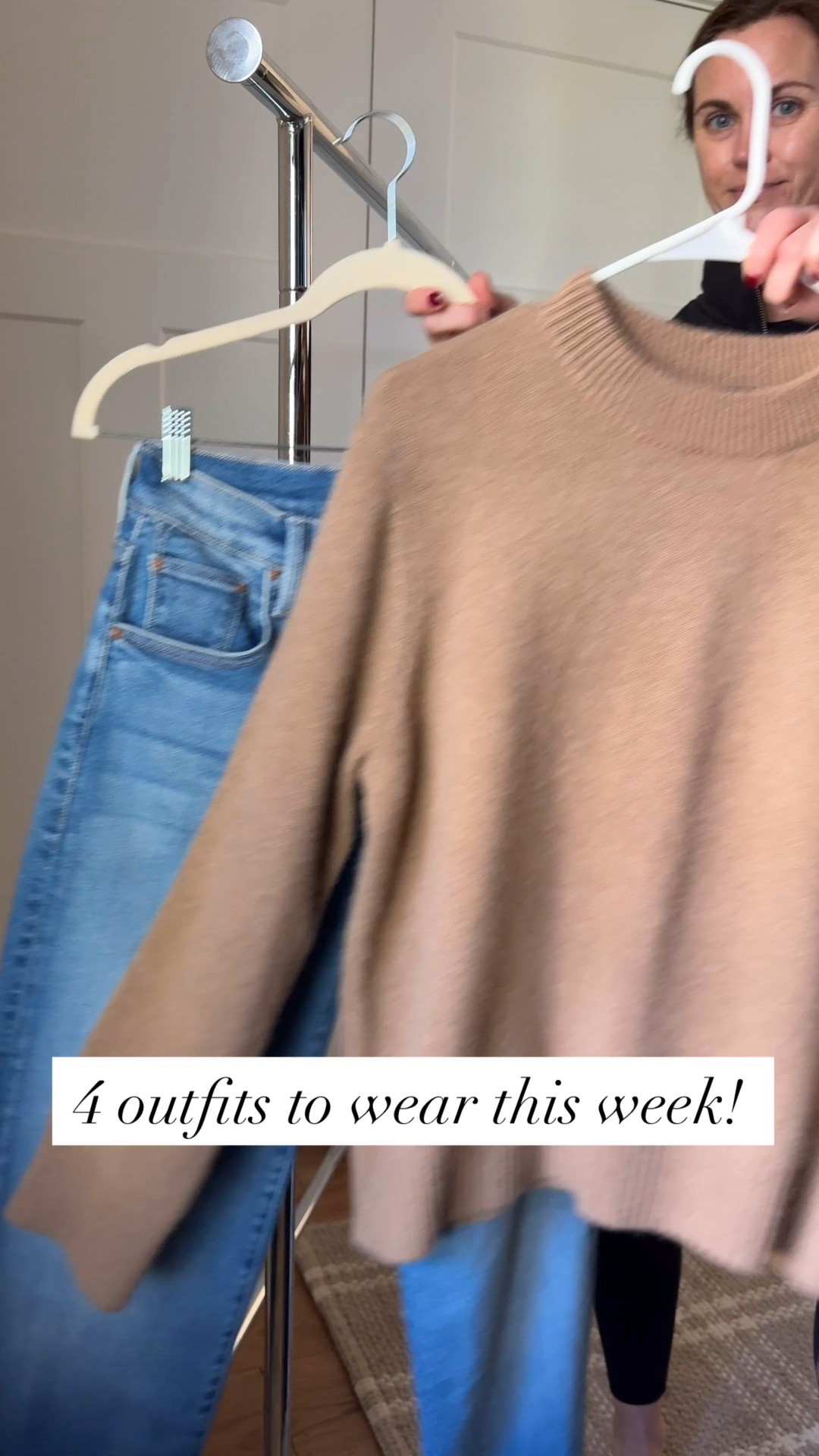 Camel sweater size small
Mother jeans size 25
Navy sweater & pants size XS
Striped top size XS
Levi’s size 26
Cardigan size XS
Frame jeans size 25

#LTKgrwm #LTKootd #LTKOver40