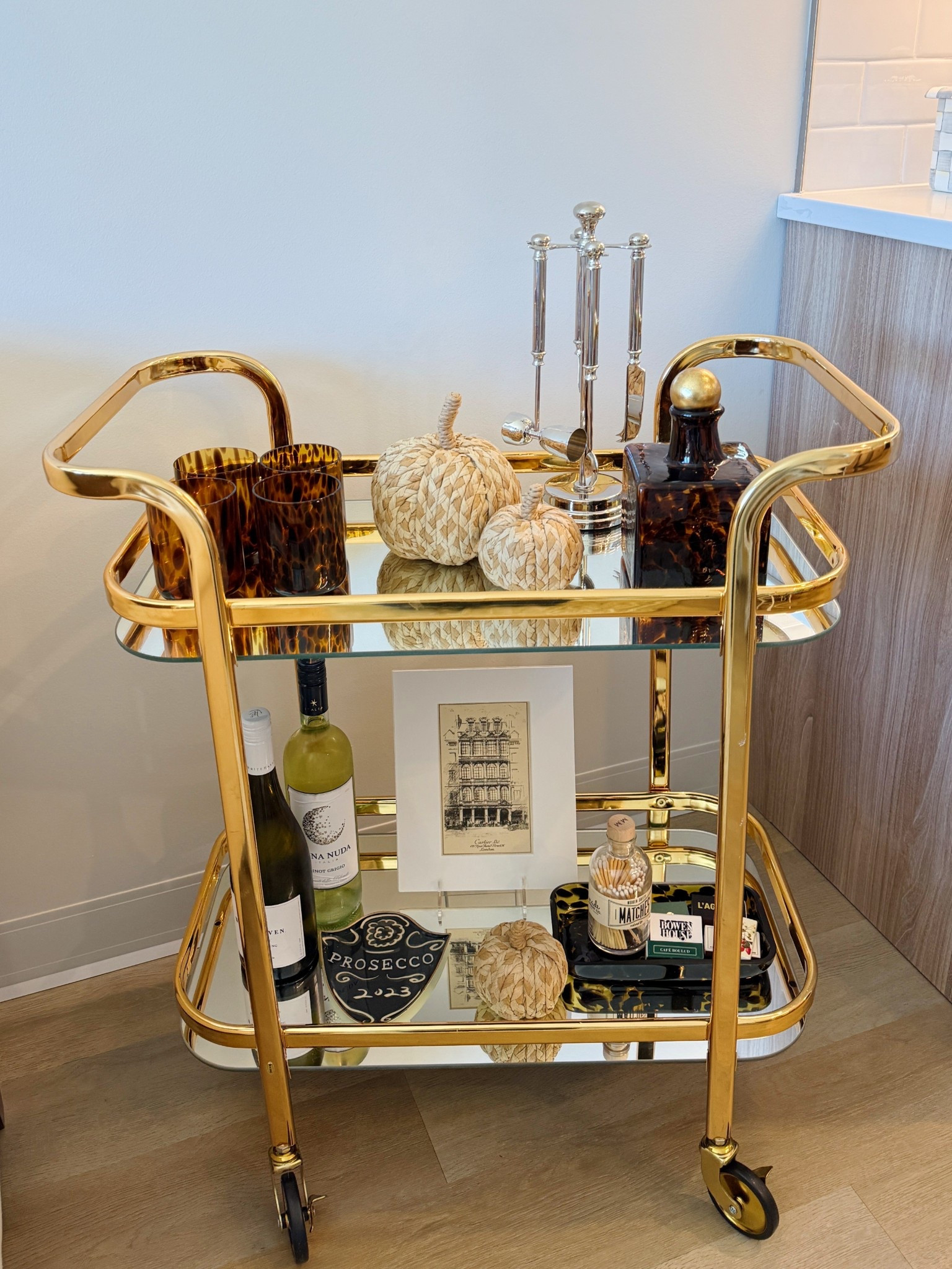 My fall themed bar cart in my apartment! 🍸🍂🤎

#LTKHome #LTKHalloween #LTKSeasonal