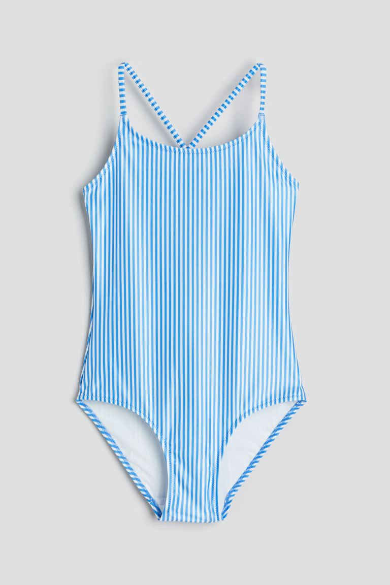 Printed Swimsuit - Blue/striped - Kids | H&M US | H&M (US + CA)