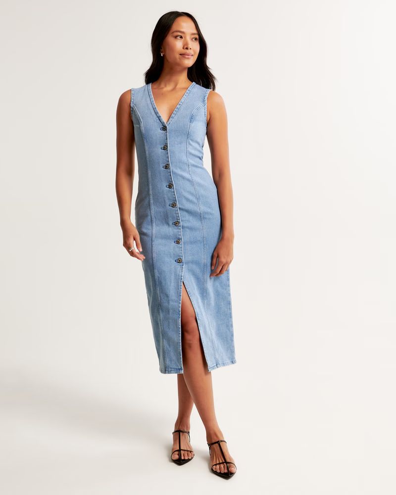 Women's The A&F Mia Vest Midi Dress | Women's Dresses & Jumpsuits | Abercrombie.com | Abercrombie & Fitch (US)