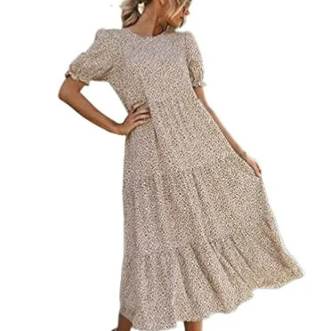 Fantaslook Dresses for Women Summer Casual Boho Dress Floral Print Ruffle Sleeve Midi Beach Dress... | Walmart (US)