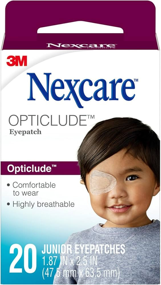 Nexcare Opticlude Orthoptic Eye Patch 1537, Junior, 2.44 in x 1.81 in, 20 Patches | Amazon (US)