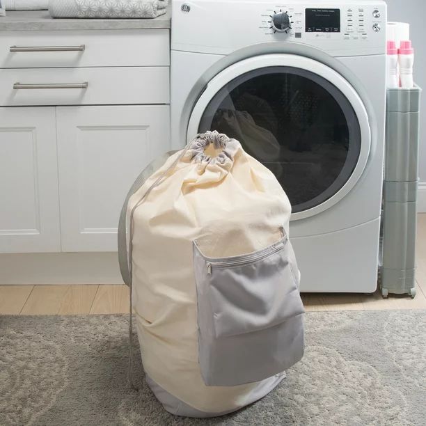 Mainstays Canvas Laundry Bag, Gray | Walmart (US)
