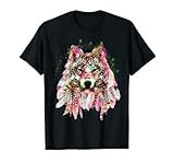 Native American Wolf Head Tribal Bohemian Tattoo Art Cute T-Shirt | Amazon (US)