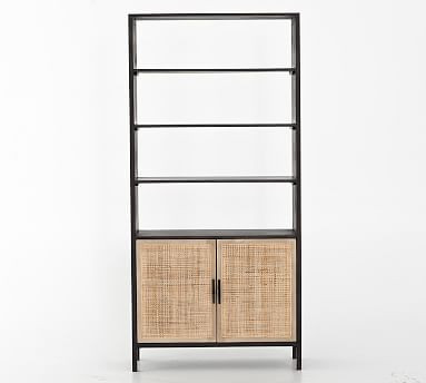 Dolores 35" x 74" Cane Bookcase with Doors | Pottery Barn (US)