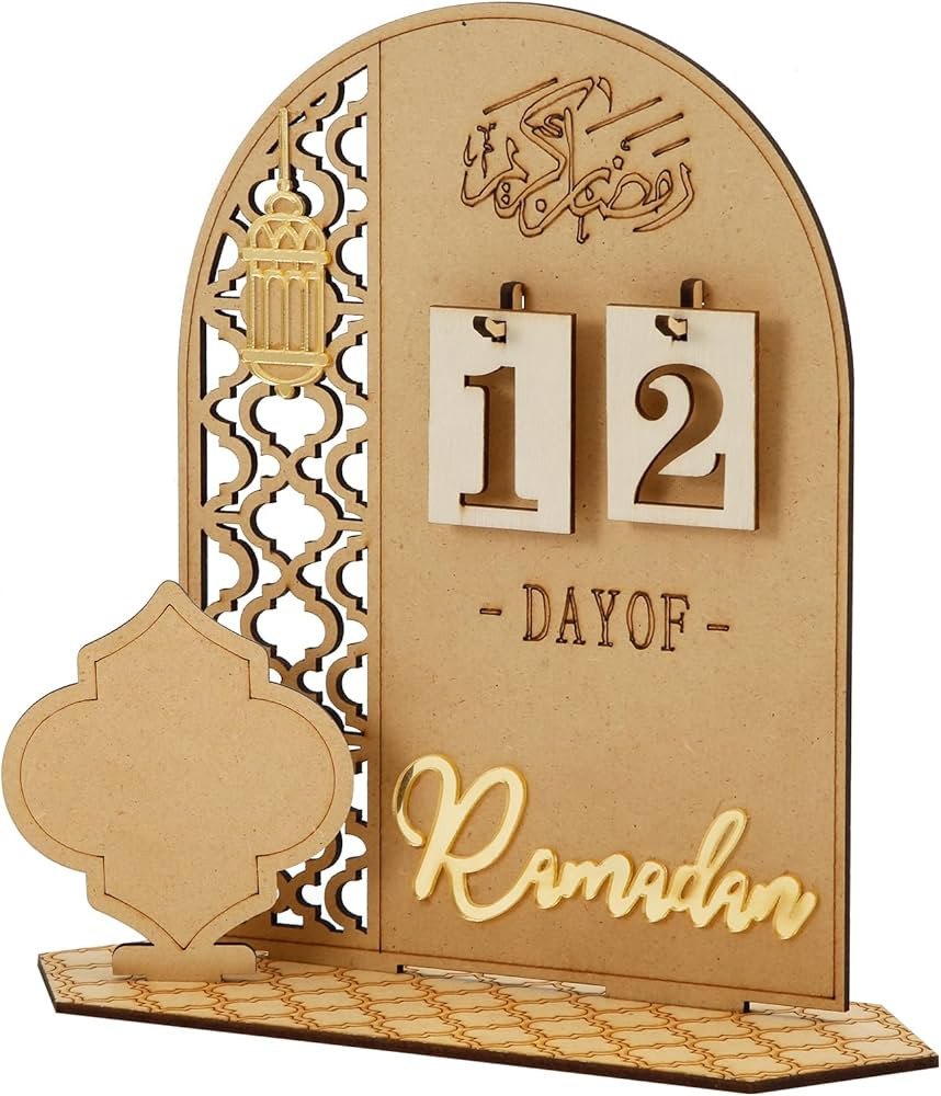 Wooden Ramadan Calendar, Eid Ramadan Mubarak Advent Countdown Calendar Ramadan Gift Decorations E... | Amazon (US)