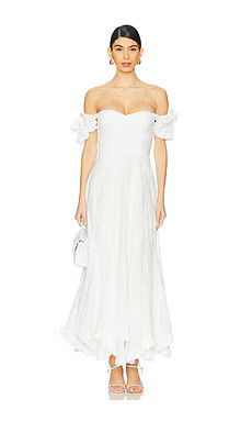 Line & Dot Emberly Maxi Dress in White from Revolve.com | Revolve Clothing (Global)