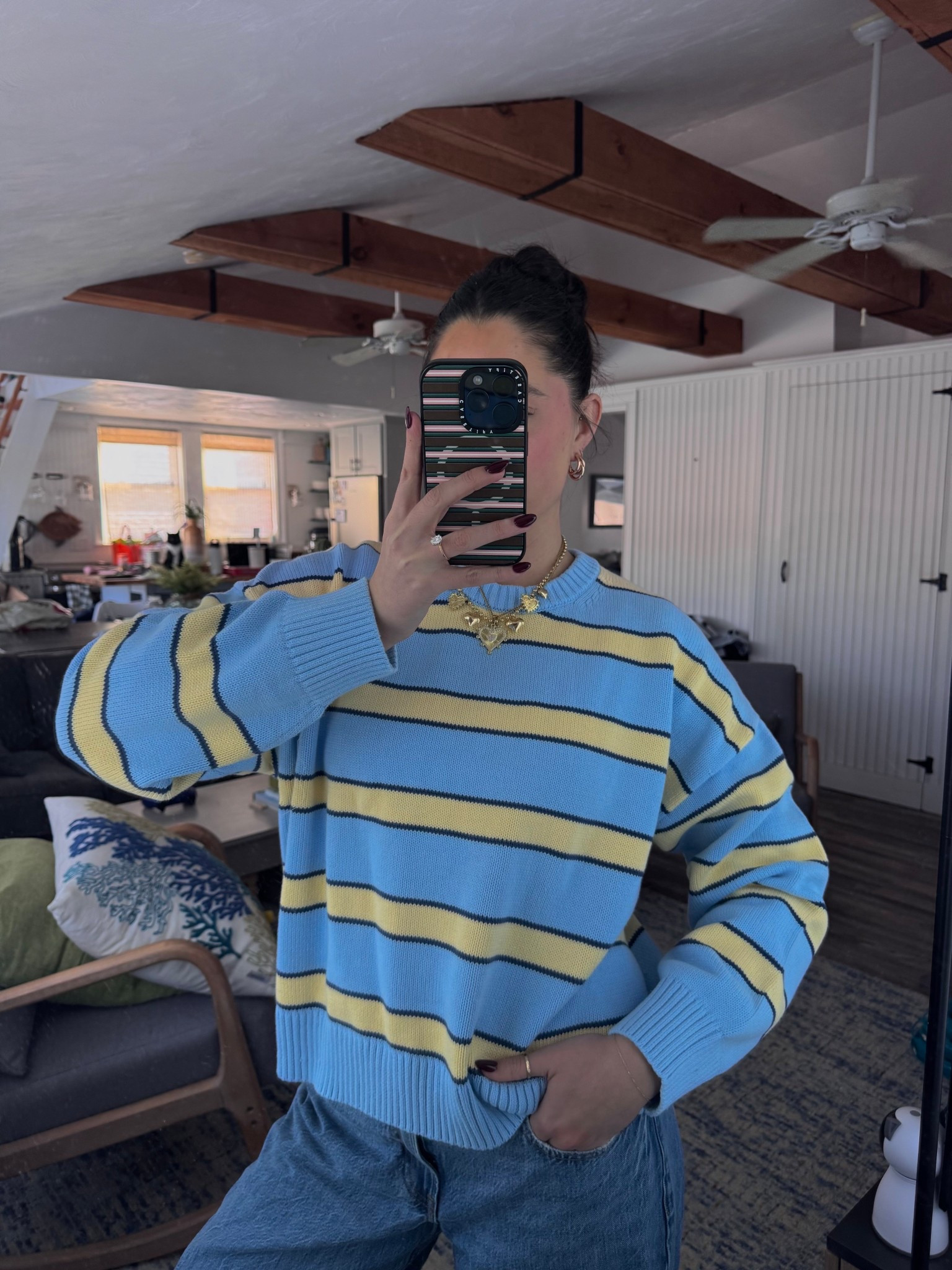 Typical size is a small but got a large for a more oversized fit! 