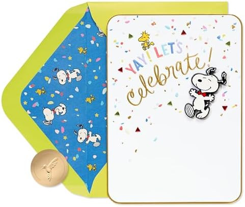 Papyrus Peanuts Birthday Card with Snoopy Pin (Birthday Blowout) | Amazon (US)