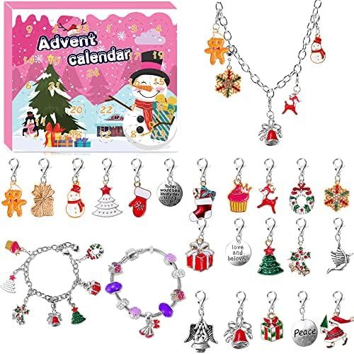 Charm Jewelry Advent Calendar 2022 Girls Gift 24 Days Xmas Countdown Pendant Bracelet Necklace Ma... | Amazon (US)