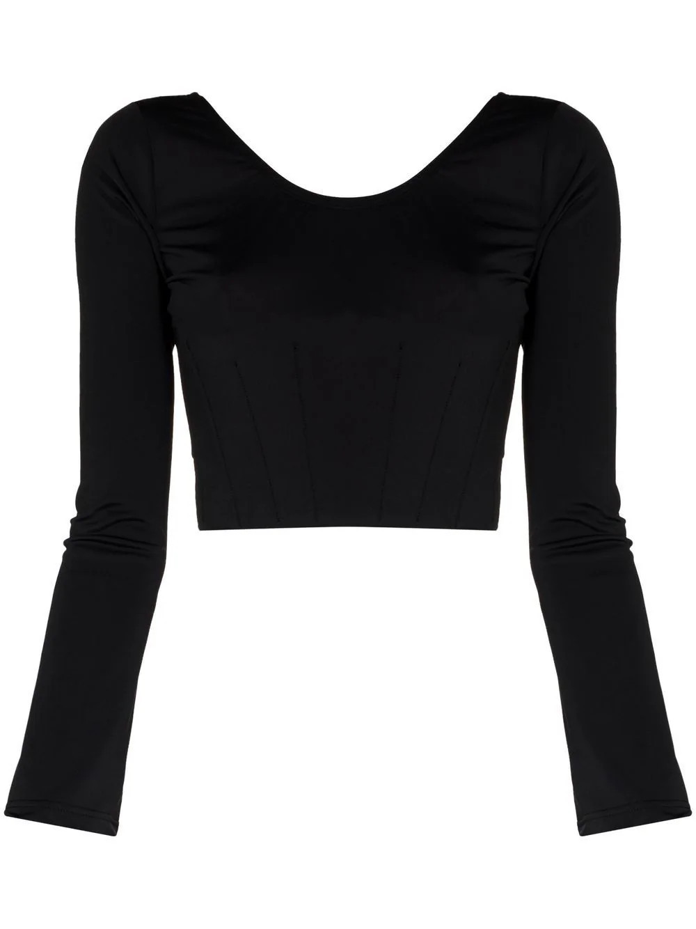 Natasha Zinko zip-up corset crop top - Black | Farfetch Global