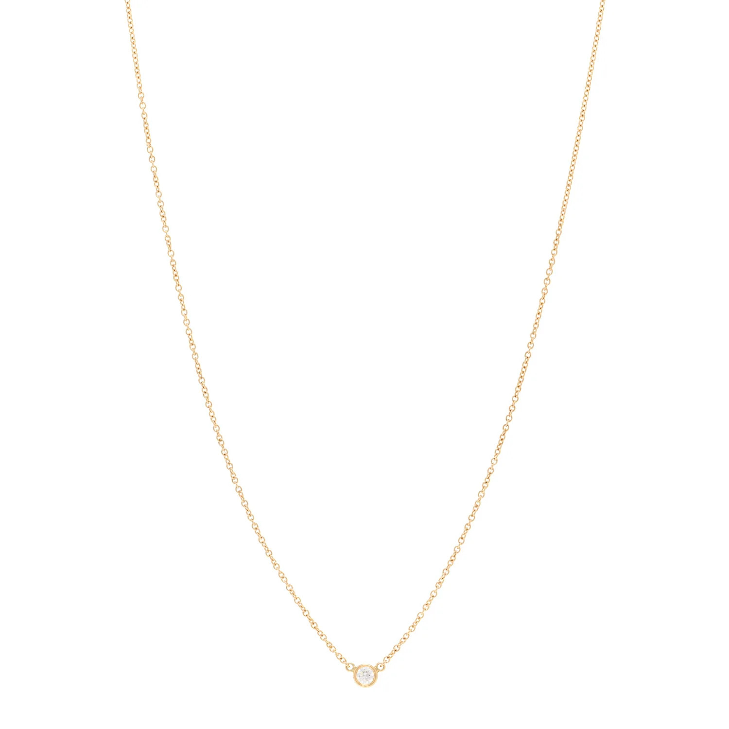 18K Yellow Gold Diamond .10ct Elsa Peretti Diamonds by the Yard Pendant Necklace | FASHIONPHILE (US)