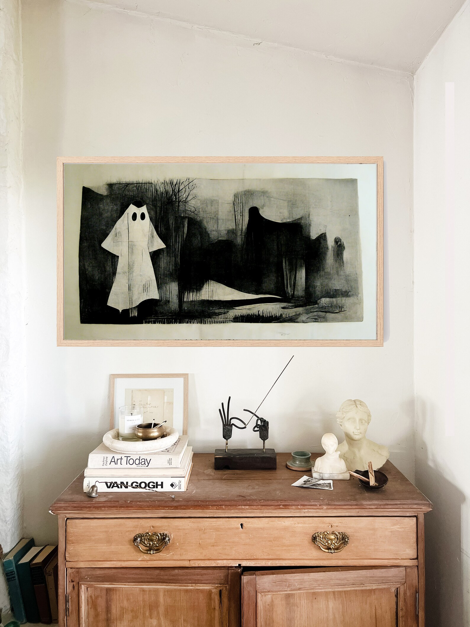 Halloween Samsung Frame TV Art, Cute Halloween Ghost, Fall, 60s Sketch, Abstract Digital Art - Et... | Etsy (US)