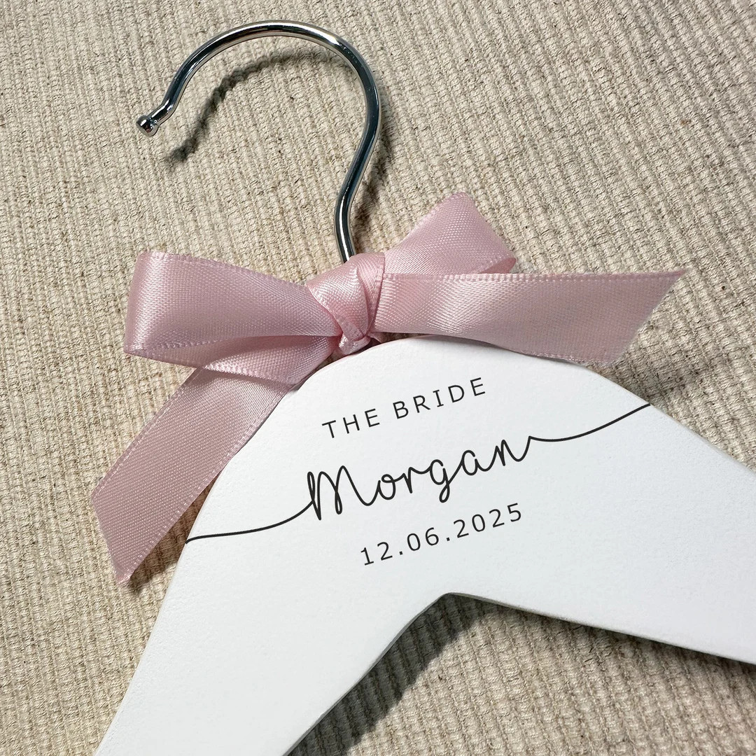 Engraved Hangers for Wedding, Personalised White Coat Hanger for Bride and Groom, Bespoke Wedding... | Etsy (US)