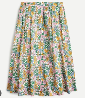 39 NWT J Crew Button-up Midi Skirt Liberty Mini Floral Walk 8 | eBay US