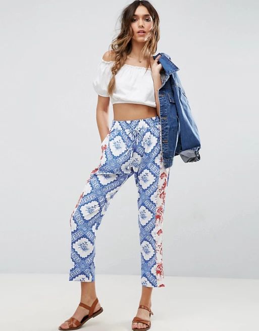 ASOS Mixed Print Peg Pants | ASOS US