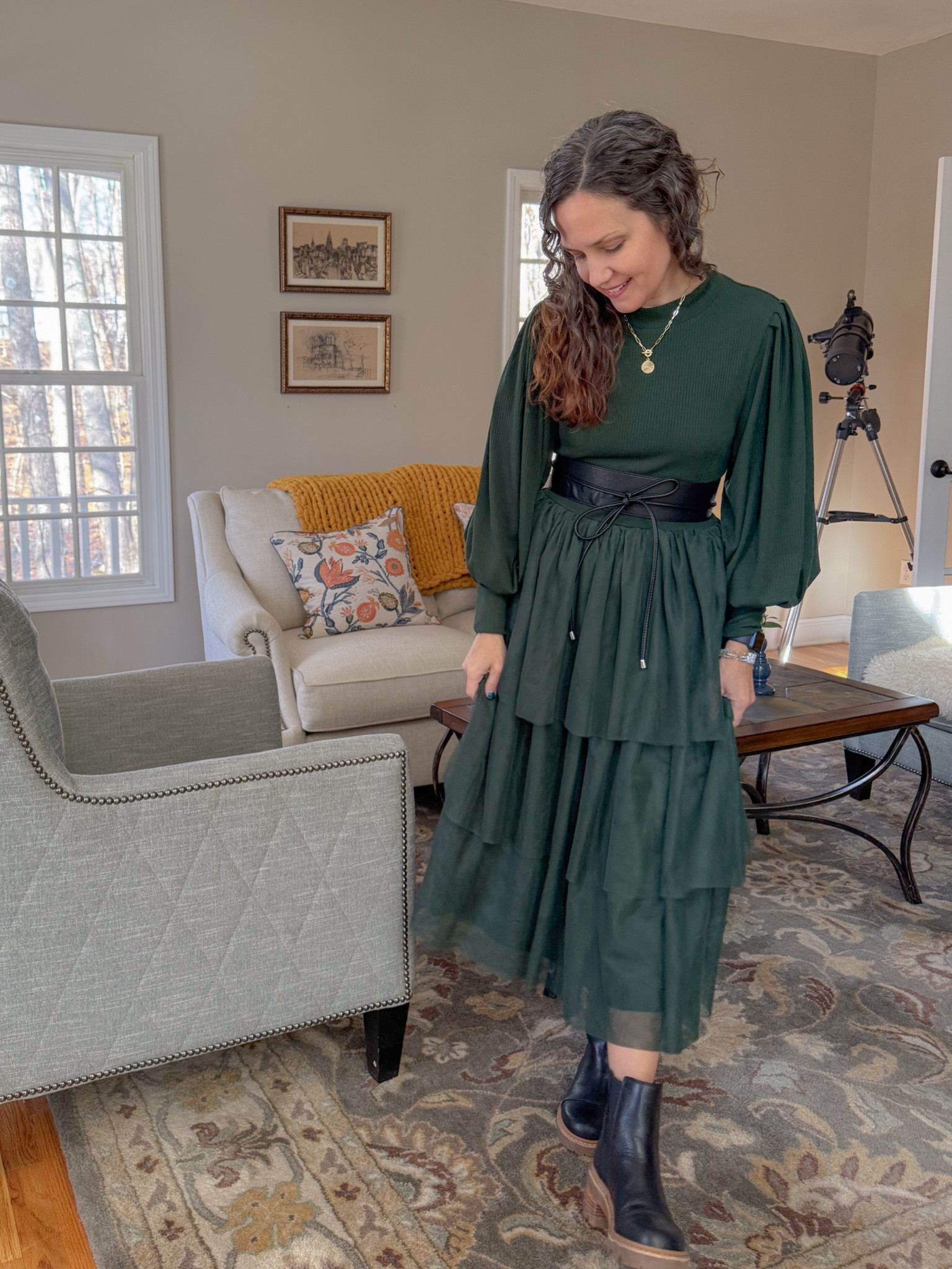 Holiday style 💚 dress is Ivy City from last year

#LTKHoliday #LTKOver40 #LTKSeasonal